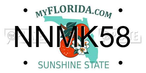 NNMK58 Florida License Plate