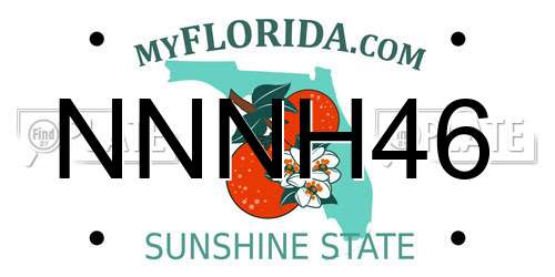 NNNH46 Florida License Plate