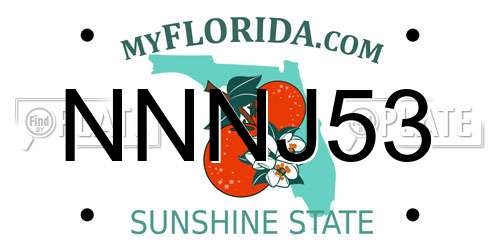 NNNJ53 Florida License Plate
