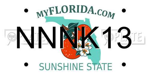 NNNK13 Florida License Plate