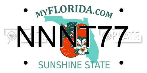 NNNT77 Florida License Plate