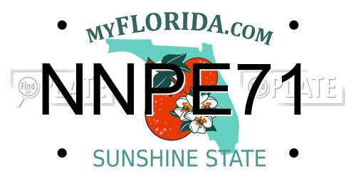 NNPE71 Florida License Plate