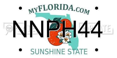 NNPH44 Florida License Plate