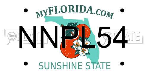 NNPL54 Florida License Plate