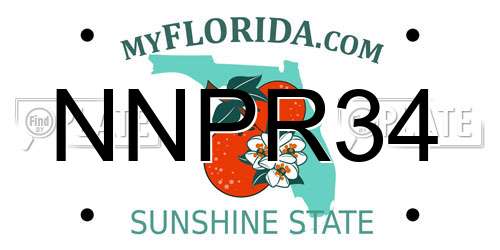 NNPR34 Florida License Plate