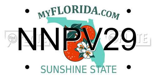 NNPV29 Florida License Plate