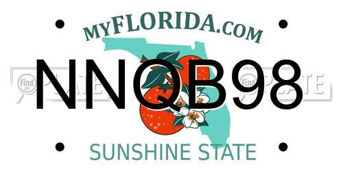 NNQB98 Florida License Plate