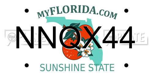 NNQX44 Florida License Plate