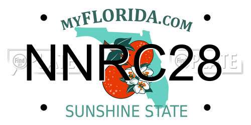 NNRC28 Florida License Plate