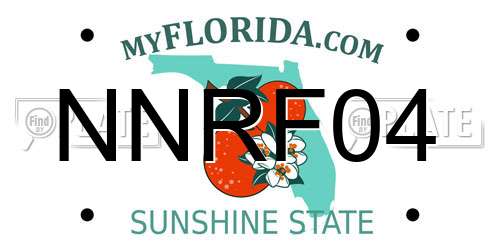 NNRF04 Florida License Plate
