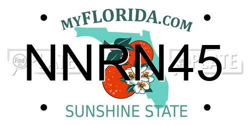 NNRN45 Florida License Plate