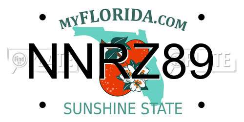 NNRZ89 Florida License Plate