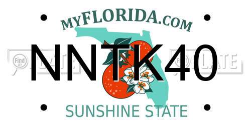 NNTK40 Florida License Plate