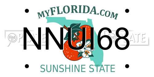 NNUI68 Florida License Plate