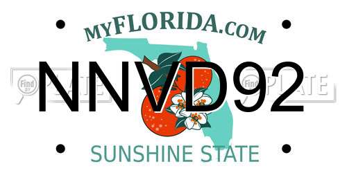 NNVD92 Florida License Plate