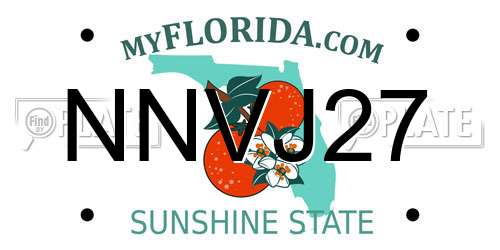 NNVJ27 Florida License Plate