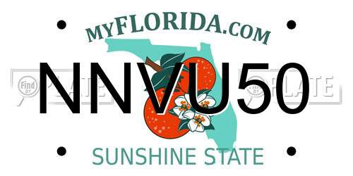 NNVU50 Florida License Plate