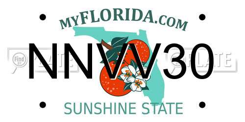NNVV30 Florida License Plate