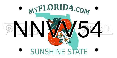 NNVV54 Florida License Plate