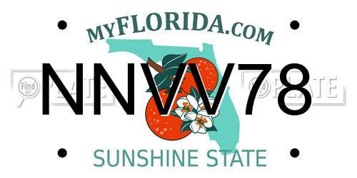 NNVV78 Florida License Plate