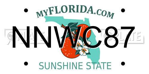 NNWC87 Florida License Plate