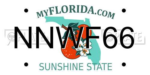 NNWF66 Florida License Plate