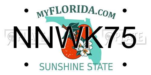 NNWK75 Florida License Plate