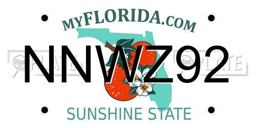 NNWZ92 Florida License Plate