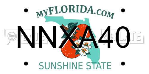 NNXA40 Florida License Plate