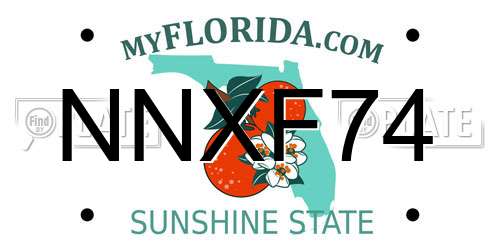 NNXF74 Florida License Plate