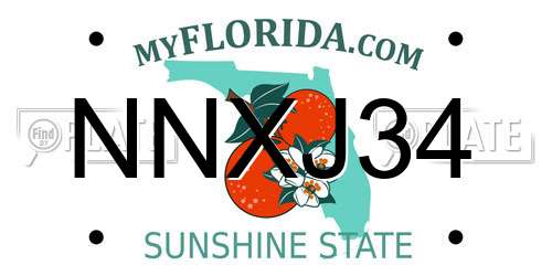 NNXJ34 Florida License Plate
