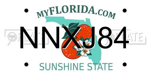 NNXJ84 Florida License Plate