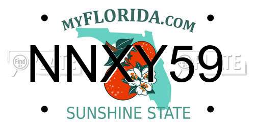 NNXY59 Florida License Plate
