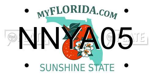 NNYA05 Florida License Plate