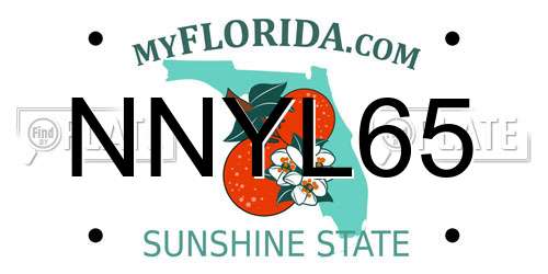 NNYL65 Florida License Plate