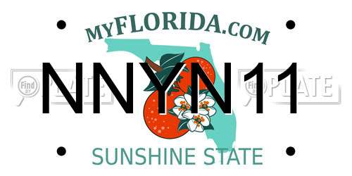 NNYN11 Florida License Plate