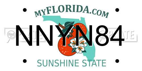 NNYN84 Florida License Plate