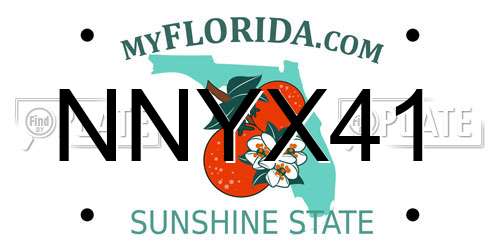 NNYX41 Florida License Plate