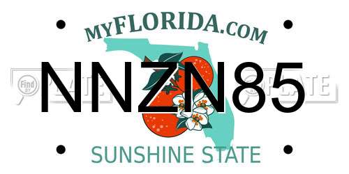 NNZN85 Florida License Plate