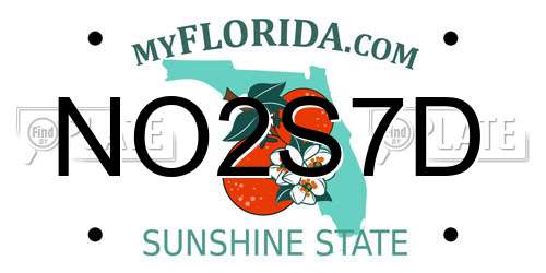 NO2S7D Florida License Plate