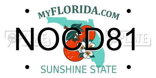 NOCD81 Florida License Plate