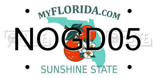 NOGD05 Florida License Plate