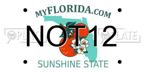 NOT12 Florida License Plate