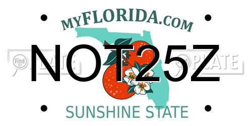 NOT25Z Florida License Plate