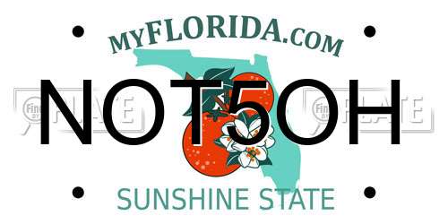 NOT5OH Florida License Plate
