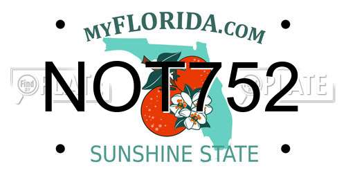 NOT752 Florida License Plate