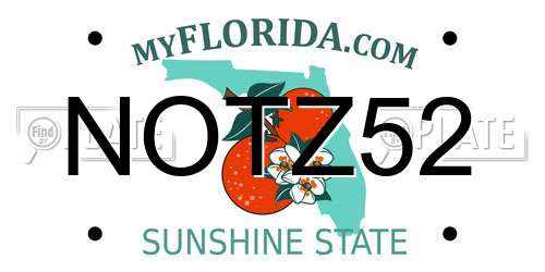 NOTZ52 Florida License Plate
