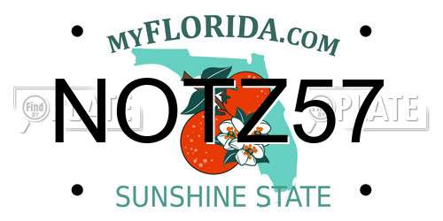 NOTZ57 Florida License Plate