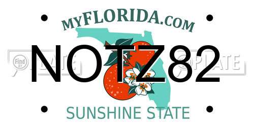 NOTZ82 Florida License Plate