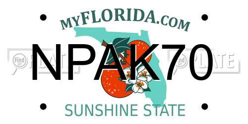 NPAK70 Florida License Plate